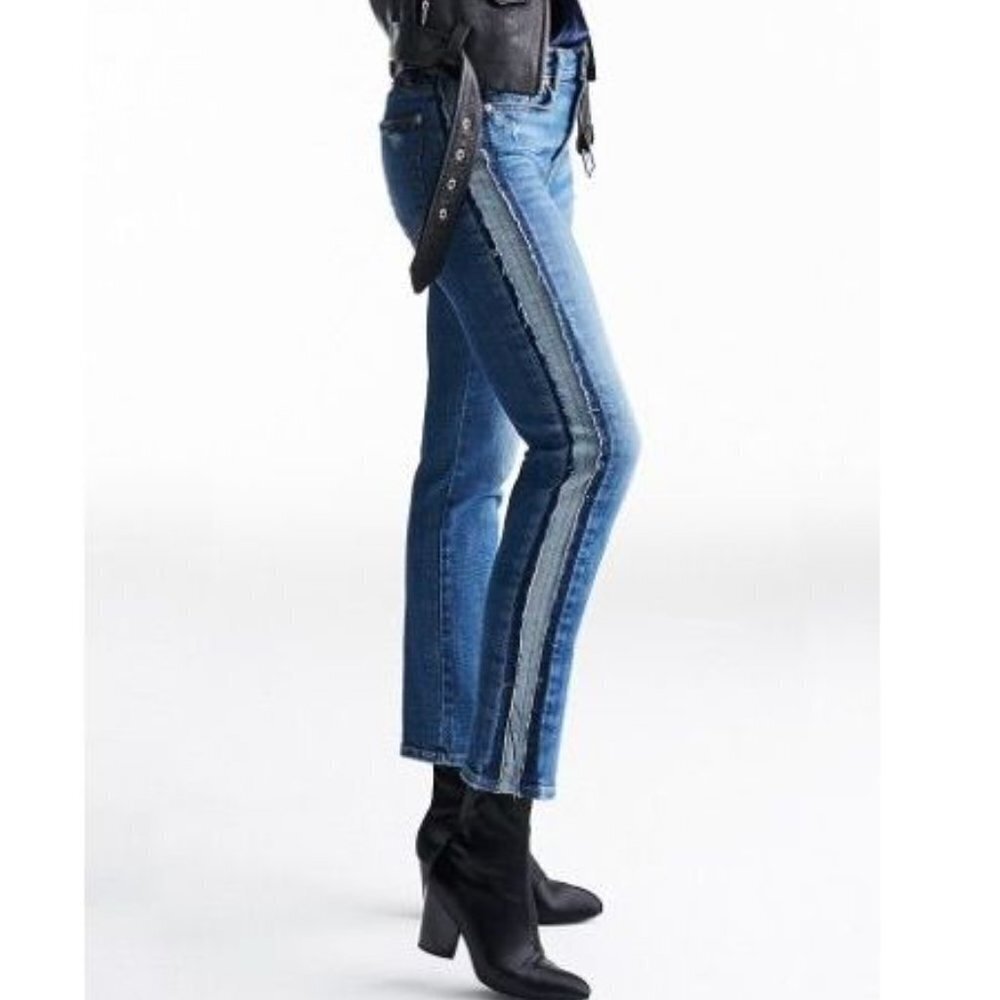 7 For All Mankind Two Tone Straight Leg Jeans